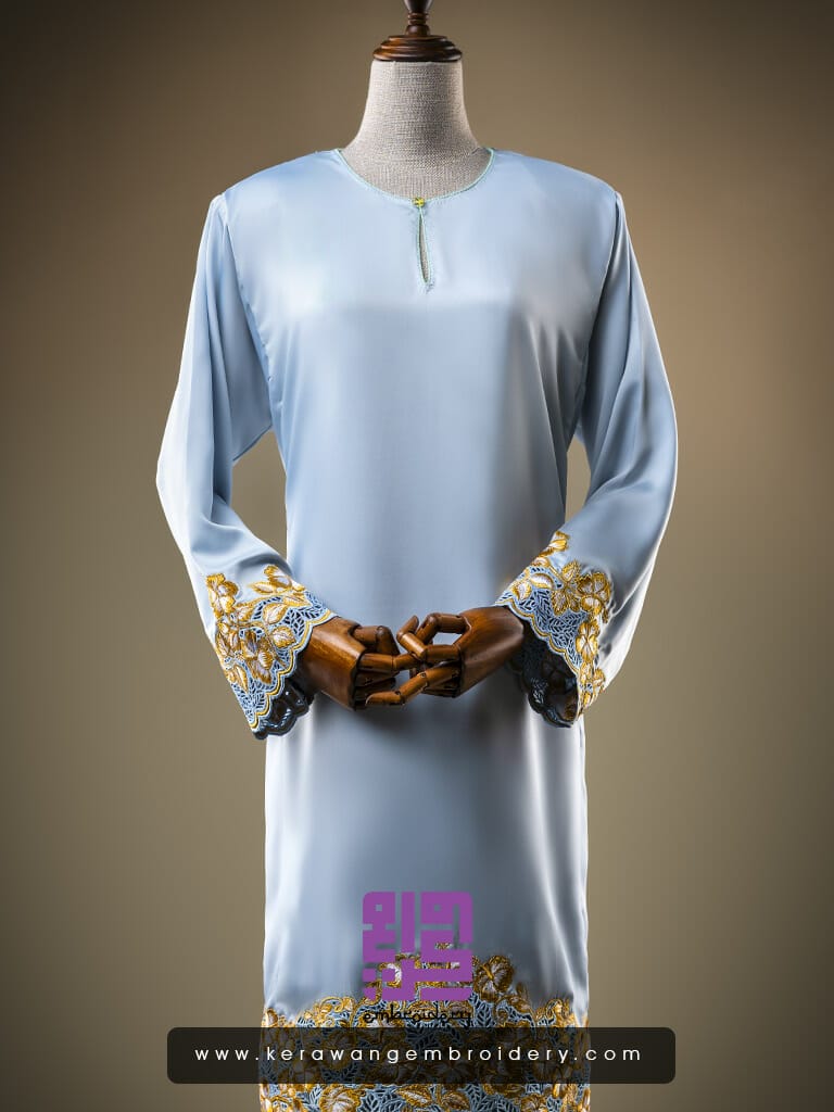 Baju Pengantin Kurung Pahang Sulam